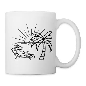 Lustiges Pferd am Strand  - Tasse - Weiß - Rechts