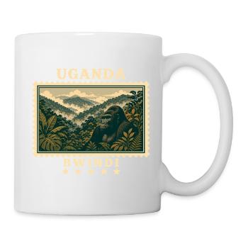 Marque de voyage vintage Uganda Bwindi - Mug blanc - blanc - Droite