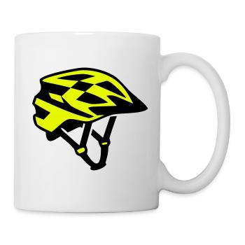 MTB Bicycle Helmet Silhouette - Mug - white - Right