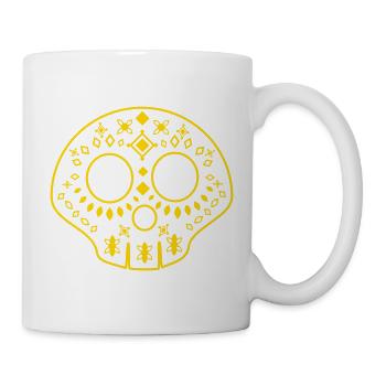 Calavera - Crâne à motifs - or - Mug blanc - blanc - Droite