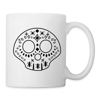 Calavera - Crâne à motifs - noir - Mug blanc - blanc - Droite
