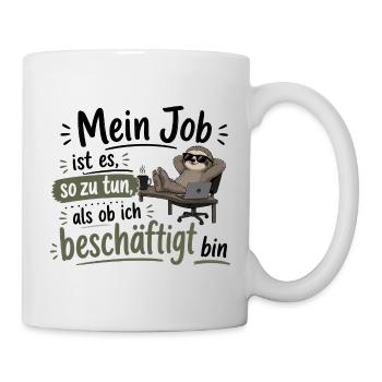 Beschäftigt tun wie ein faules Faultier - Tasse - Weiß - Rechts