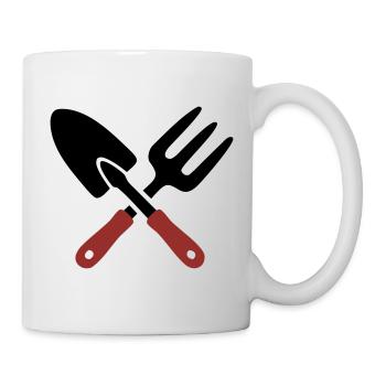 Icône de pelle d’outil de jardin - Mug blanc - blanc - Droite