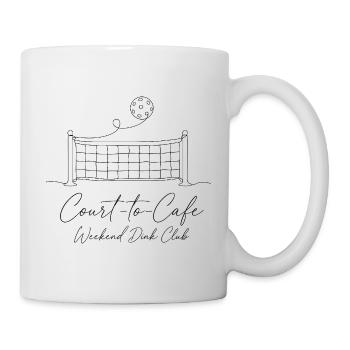 Chemise Pickleball Line Art – Minimaliste Court-to-CA - Mug blanc - blanc - Droite