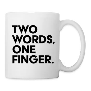 Deux mots Un doigt Chemise drôle - Mug blanc - blanc - Droite