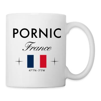Pornic Frankreich Koordinaten Reise Souvenir - Tasse - Weiß - Rechts