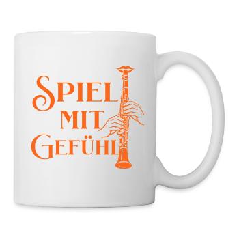 Klarinette - Spiel mit Gefühl für Klarinettistin - Tasse - Weiß - Rechts