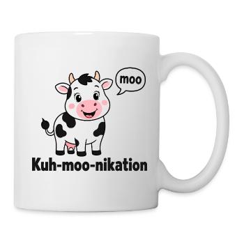  Kuh Moo Nikation Lustige Kuh Für Kinder Bauernhof - Tasse - Weiß - Rechts