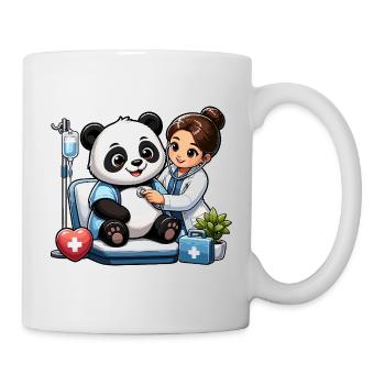 Panda Patient Arztbesuch - Tasse - Weiß - Rechts