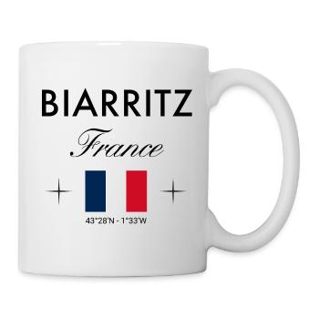 Biarritz Frankreich Koordinaten Reise Souvenir - Tasse - Weiß - Rechts