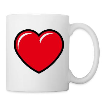 Herz / Herzchen (Symbol / Red Black) - Tasse - Weiß - Rechts