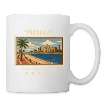 Paraguay Encarnación Vintage Reisemarke - Tasse - Weiß - Rechts