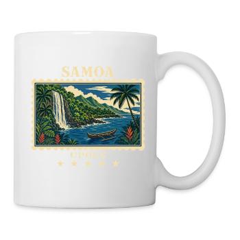 Marque de voyage vintage Samoa Upolu - Mug blanc - blanc - Droite