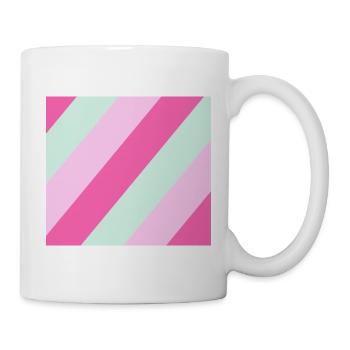 Cascade de bandes diagonales pastel - Mug blanc - blanc - Droite