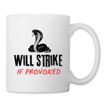 Si provoqué : Écriture rouge grasse sur fond noir - Mug blanc - blanc - Droite
