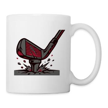 Golfschlaeger Abschlag Grafik - Tasse - Weiß - Rechts