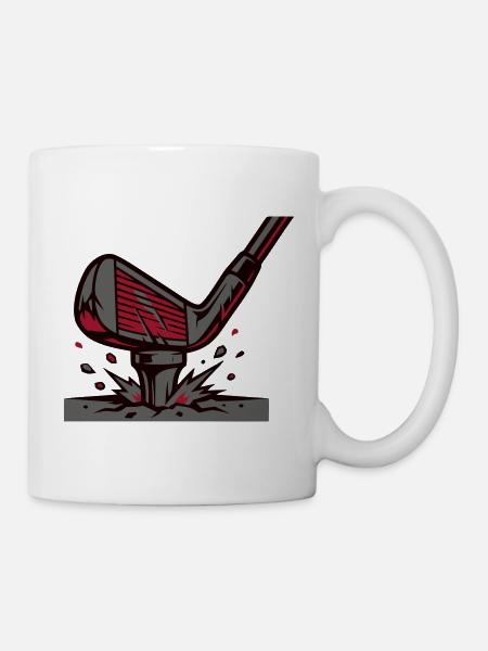 Golfschlaeger Abschlag Grafik - Tasse - Weiß