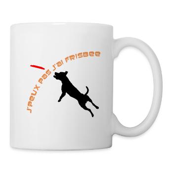 Staffie j'peux pas j'ai frisbee sport - 003 - Mug blanc - blanc - Droite
