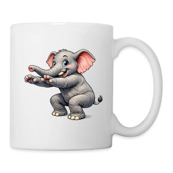 Elefant beim Sport - Tasse - Weiß - Rechts