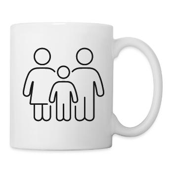 Family Line Icon Parents And Child People Symbol S - Mug - white - Right