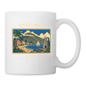 Saint Kitts und Nevis Nevis Vintage Reisemarke - Tasse - Weiß - Rechts