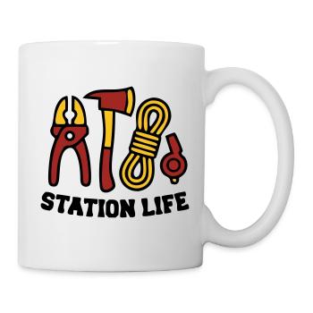Station Life Feuerwehr Icon - Tasse - Weiß - Rechts