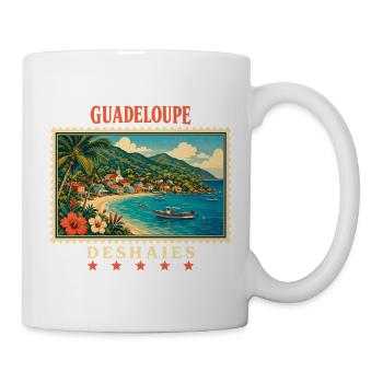 Guadeloupe Deshaies Vintage Reisemarke - Tasse - Weiß - Rechts