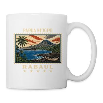 Papua-Neuguinea Rabaul Vintage Reisemarke - Tasse - Weiß - Rechts