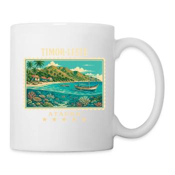 Timor-Leste Ataúro Vintage Reisemarke - Tasse - Weiß - Rechts