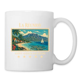 La Réunion Saint-Gilles Vintage Reisemarke - Tasse - Weiß - Rechts