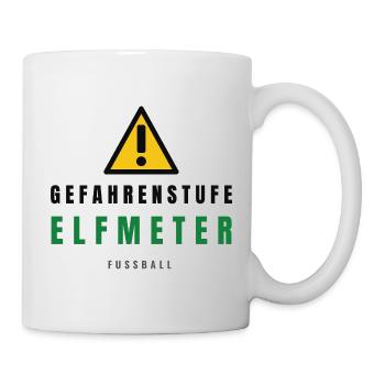 Gefahrenstufe Elf Meter Fußball - Tasse - Weiß - Rechts