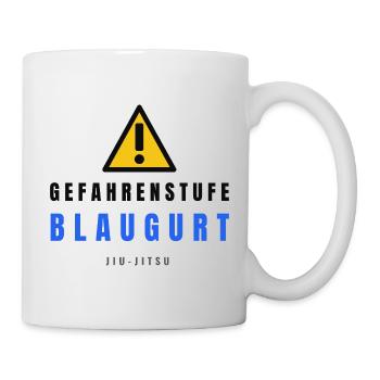 Gefahrstufe BlauGurt JiuJitsu - Tasse - Weiß - Rechts