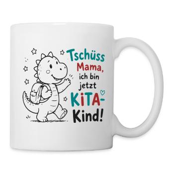 Abschiedsdino KiTa Motiv - Tasse - Weiß - Rechts