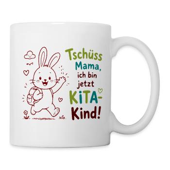 Kita Abschied Bunny Tschüss Mama - Tasse - Weiß - Rechts