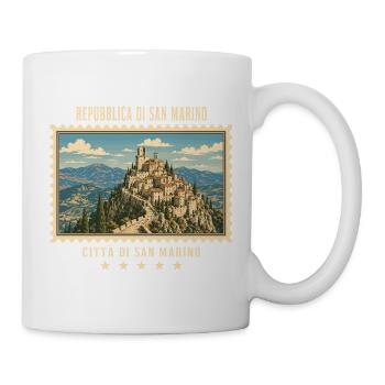 San Marino Città di San Marino Vintage Reisemarke - Tasse - Weiß - Rechts