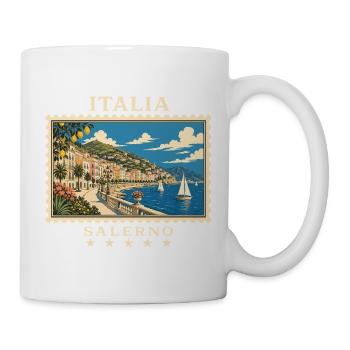 Italien Salerno Vintage Reisemarke - Tasse - Weiß - Rechts