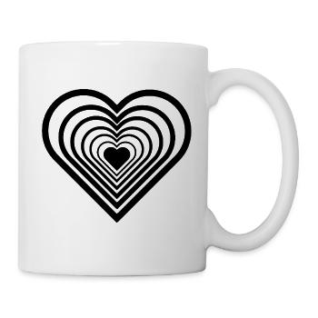 Schwarzes Unendlichkeitsherz - Tasse - Weiß - Rechts