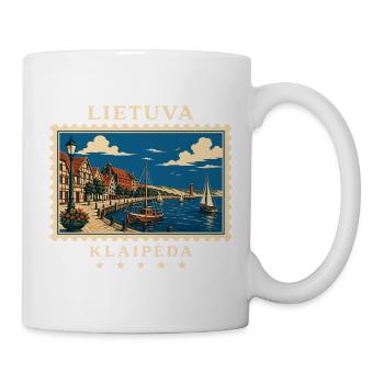 Litauen Klaipėda Vintage Reisemarke - Tasse - Weiß - Rechts