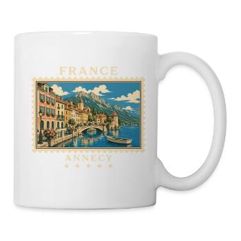 Frankreich Annecy Vintage Reisemarke - Tasse - Weiß - Rechts
