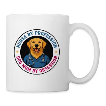 Krankenschwester von Beruf, Hundemutter aus Obsession - Tasse - Weiß - Rechts