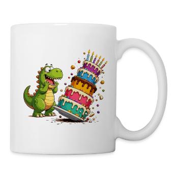 Dino Geburtstag Kuchen Parade - Tasse - Weiß - Rechts