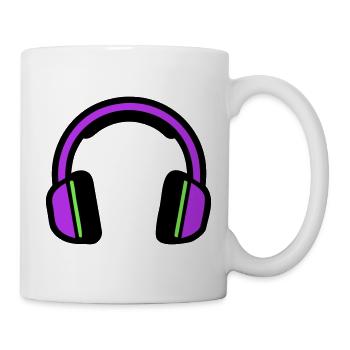 Silhouette musicale des écouteurs - Mug blanc - blanc - Droite