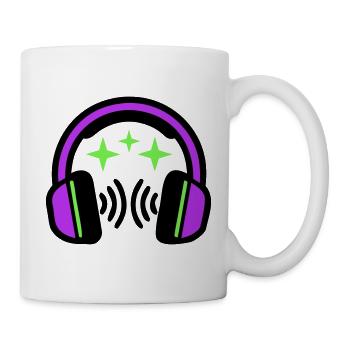 Kopfhoerer Sterne Icon - Tasse - Weiß - Rechts