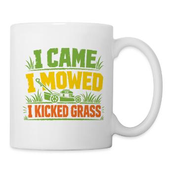 I Came I Mowed And I Kicked Grass Funny Lawn Mowin - Mug - white - Right