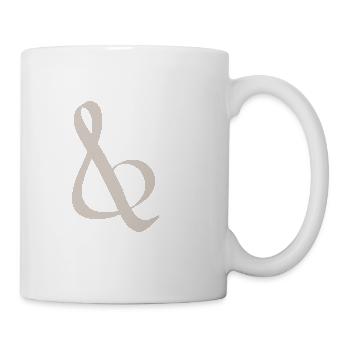 Brauner Ampersand im Punktmuster - Tasse - Weiß - Rechts
