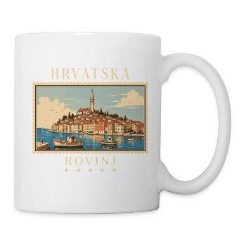 Kroatien Rovinj Vintage Reisemarke - Tasse - Weiß - Rechts