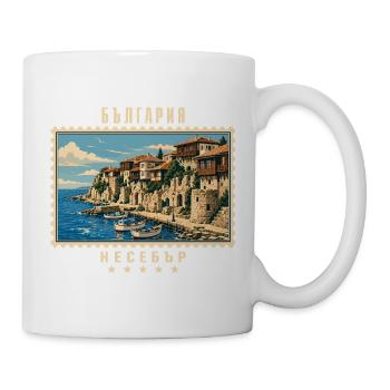 Bulgarien Nessebar Vintage Reisemarke - Tasse - Weiß - Rechts