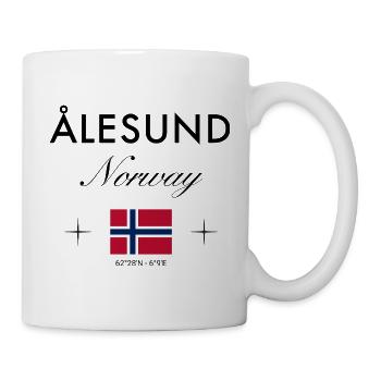Ålesund Norwegen Koordinaten Reise Souvenir - Tasse - Weiß - Rechts