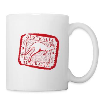 Estampe de timbres kangourou australiens - Mug blanc - blanc - Droite