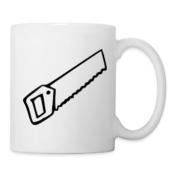 Säge Werkzeug Geschenk Handwerker Geschenk Einzug - Tasse - Weiß - Rechts